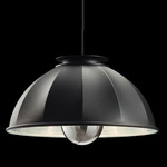 Cupola Pendant - Black / Silver Leaf