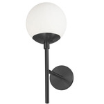 Dayana Wall Sconce - Matte Black / Opal White
