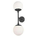 Dayana Wall Sconce - Matte Black / Opal White