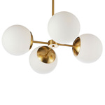 Dayana Chandelier - Aged Brass / Opal White