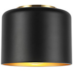 Emilia Ceiling Light - Matte Black / Aged Brass