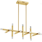 Francesca Linear Chandelier - Aged Brass / Frosted