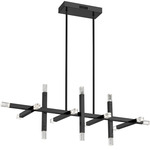Francesca Linear Chandelier - Matte Black / Frosted