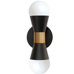 Fortuna Wall Sconce - Matte Black / Aged Brass