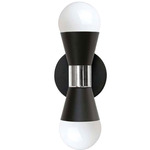 Fortuna Wall Sconce - Matte Black / Polished Chrome