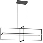 Hildegard Linear Chandelier - Matte Black / White