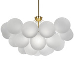 Miles Chandelier - Aged Brass / Frosted