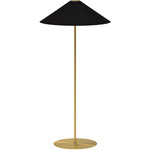 Maine Tapered Cone Floor Lamp - Aged Brass / Black / Black