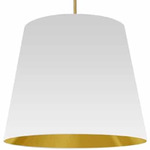 Oversized Tapered Drum Pendant - Aged Brass / White / Gold / White / Gold