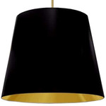 Oversized Tapered Drum Pendant - Aged Brass / Black / Gold / Black / Gold