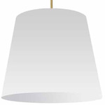 Oversized Tapered Drum Pendant - Aged Brass / White / White / White