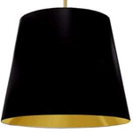 Oversized Tapered Drum Pendant - Aged Brass / Black / Gold / Black / Gold