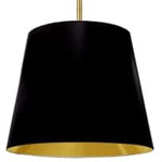 Oversized Tapered Drum Pendant - Aged Brass / Black / Gold / Black / Gold