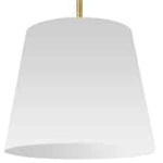 Oversized Tapered Drum Pendant - Aged Brass / White / White / White