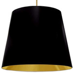 Oversized Tapered Drum Pendant - Aged Brass / Black / Gold / Black / Gold
