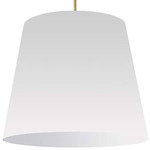 Oversized Tapered Drum Pendant - Aged Brass / White / White / White