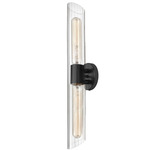 Samantha Bathroom Vanity Light - Matte Black / Clear