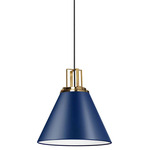 Sonus Pendant - Aged Brass / Blue