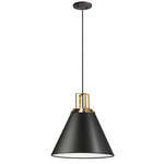 Sonus Pendant - Aged Brass / Black