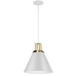 Sonus Pendant - Aged Brass / White