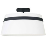Symphony Semi Flush Ceiling Light - Matte Black / White