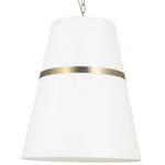 Symphony Pendant - Aged Brass / White