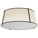Trapezoid Tapered Flush / Semi-Flush Ceiling Light - Black / Cream