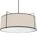 Trapezoid Drum Pendant - Black / Cream