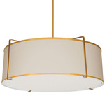 Trapezoid Drum Pendant - Gold / Cream