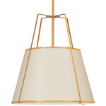 Trapezoid Tapered Pendant - Gold / Cream