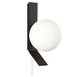 Valemont Plug-In Wall Sconce - Matte Black / Opal White
