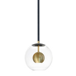 Nucleus Pendant - Black / Natural Aged Brass / Clear