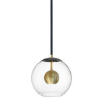 Nucleus Pendant - Black / Natural Aged Brass / Clear