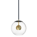 Nucleus Pendant - Black / Natural Aged Brass / Clear