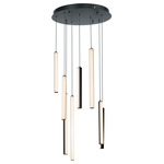 Hover Multi Light Vertical Pendant - Black / White Acrylic