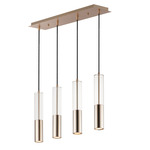 Torch Linear Pendant - Satin Brass / Clear