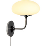 Stemlite Plug-in Wall Sconce - Black Chrome / Opal