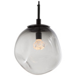 Nebula Aster Gem 3000K Pendant - Matte Black / Smoke Floret