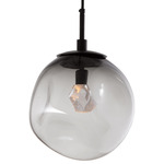 Aster Gem Pendant - Matte Black / Smoke Zircon