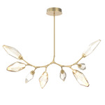 Rock Crystal Modern Branch Chandelier - Gilded Brass / Chilled Amber