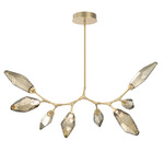 Rock Crystal Modern Branch Chandelier - Gilded Brass / Chilled Bronze