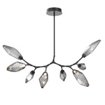 Rock Crystal Modern Branch Chandelier - Matte Black / Chilled Smoke