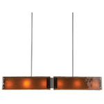 Textured Glass Linear Pendant - Beige Silver / Bronze Granite