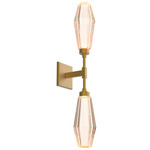 Aalto Double Wall Sconce - Gilded Brass / Optic Ribbed Amber