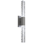 Axis Double Wall Sconce - Metallic Beige Silver / Clear Cast Glass