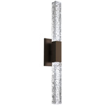 Axis Double Wall Sconce - Flat Bronze / Clear Cast Glass