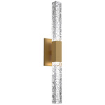 Axis Double Wall Sconce - Gilded Brass / Clear Cast Glass