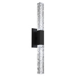 Axis Double Wall Sconce - Matte Black / Clear Cast Glass