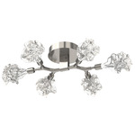 Blossom Semi Flush Ceiling Light - Metallic Beige Silver / Clear