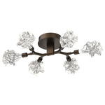 Blossom Semi Flush Ceiling Light - Flat Bronze / Clear